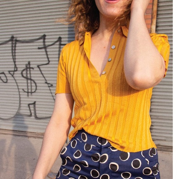 Zara Tops - Zara yellow ribbed polo Zara Tops - Zara yellow ribbed polo